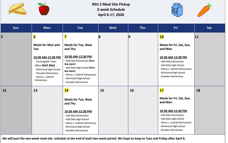 NEW: RSU 2 Meal Site 2-week Schedule 