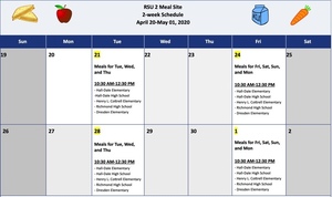 RSU 2 Meal Site Schedule April 20-May 1