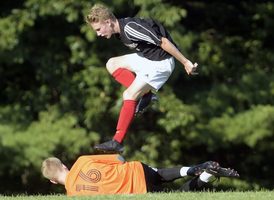 Hall-Dale boys soccer races to win over Lisbon Ian Stebbins, Matt Albert and Josh Nadeau each score for the Bulldogs.