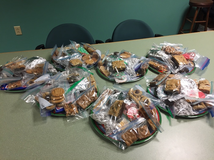 Staff prepared these plates of baked treats for our bus drivers!